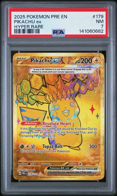 2025 Pokemon Pre EN-Prismatic Evolutions Pikachu EX Hyper Rare 179